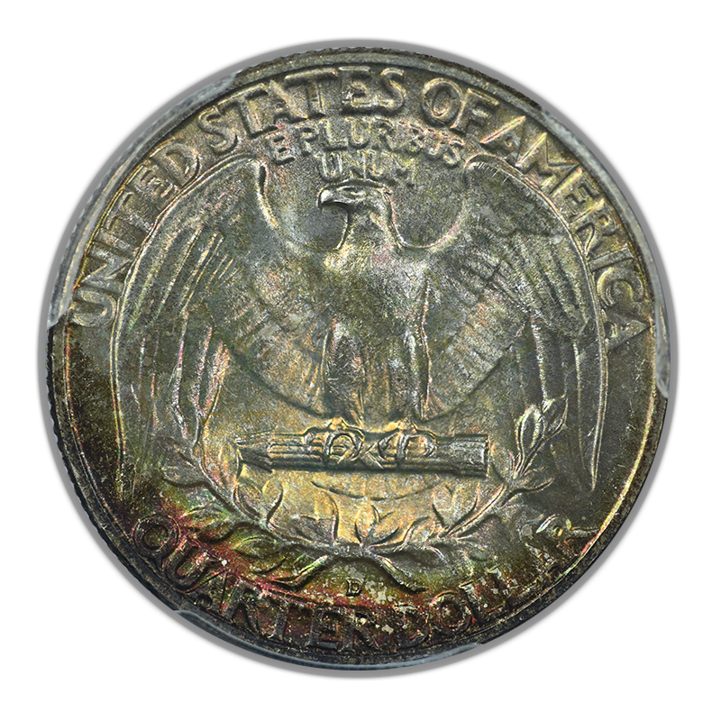 1958-D Washington Quarter 25C PCGS MS66 CAC - TONED!