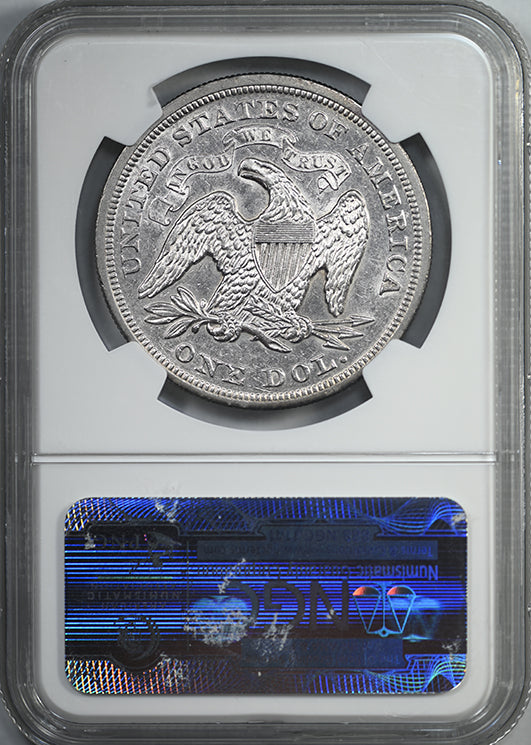 1869 Liberty Seated Dollar $1 NGC AU53