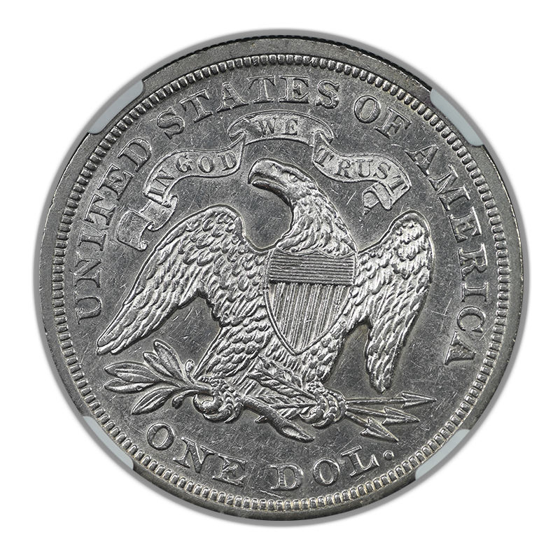 1869 Liberty Seated Dollar $1 NGC AU53