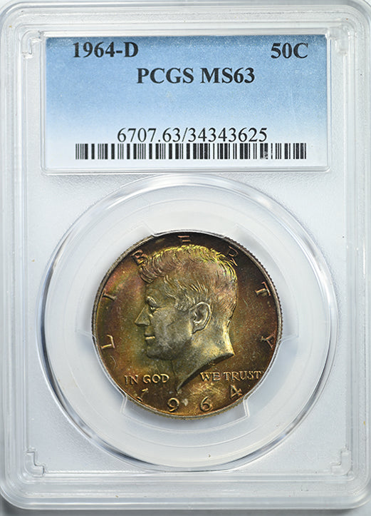 1964-D Kennedy Half Dollar 50C PCGS MS63 - TONED! – Americana Rare