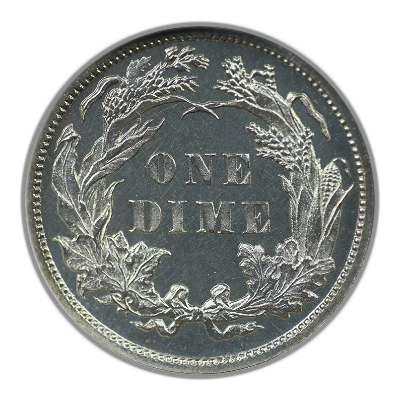 1887 Proof Liberty Seated Dime 10C NGC PF64
