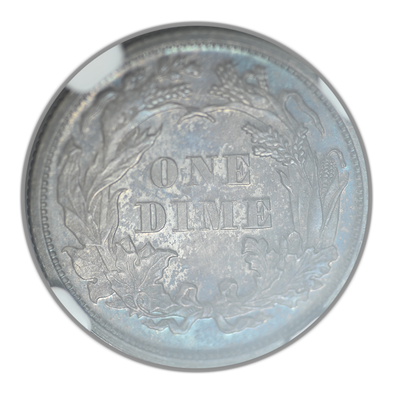 1869 Proof Liberty Seated Dime 10C NGC PF64 - TONED!