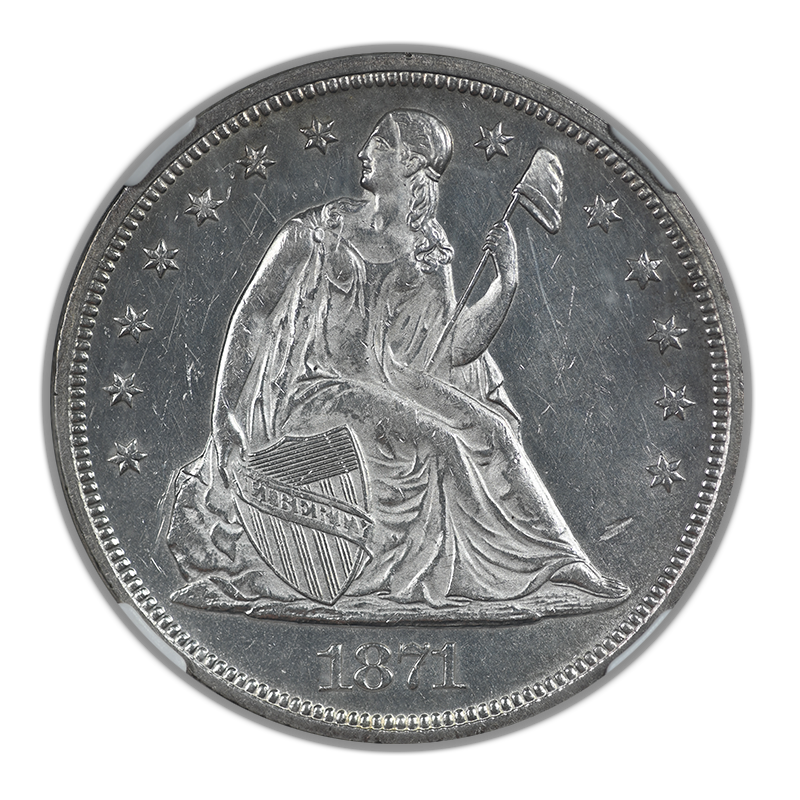 1871 Liberty Seated Dollar $1 NGC MS61