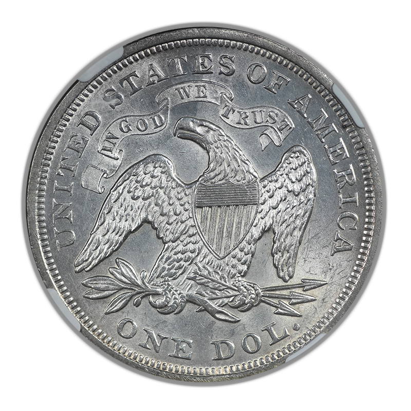 1871 Liberty Seated Dollar $1 NGC MS61