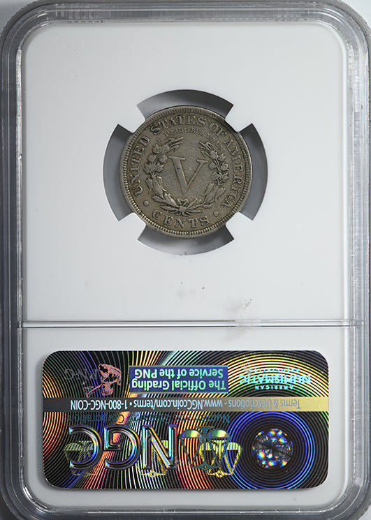 1886 Liberty V-Nickel 5C NGC VF30 Reverse Slab