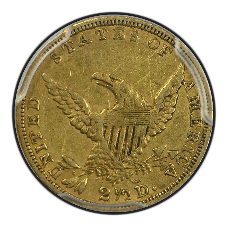 1836 Classic Head Gold Quarter Eagle $2.50 PCGS XF40 - Script 8 Reverse
