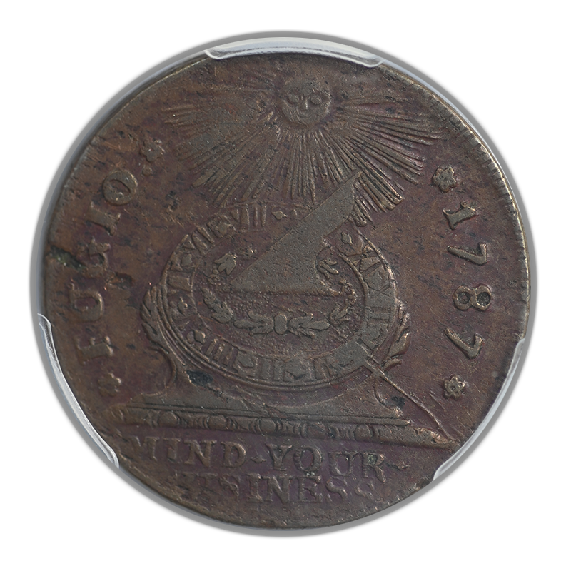 1787 Fugio Cent 1C 4 Cinq, 8 Pointed Star PCGS XF40
