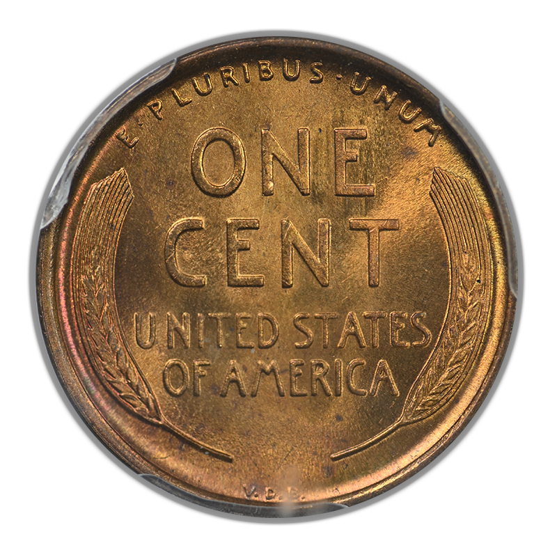 1909 VDB Lincoln Wheat Cent 1C PCGS MS67RB - TONED!