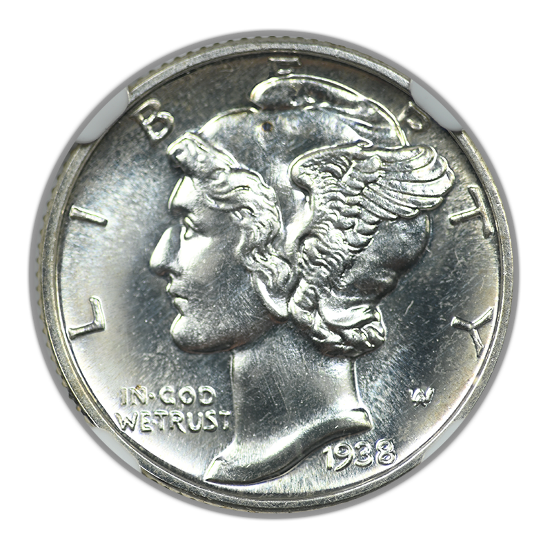1938 Proof Mercury Dime 10C NGC PF66