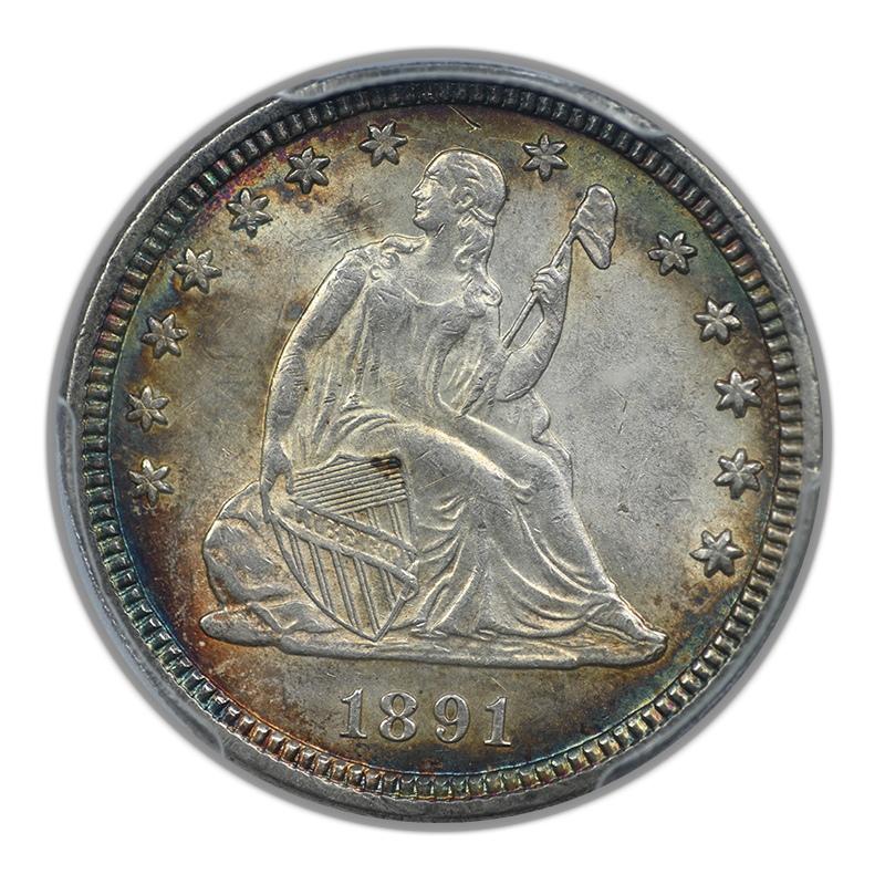 1891 Liberty Seated Quarter 25C PCGS MS63 - TONED!