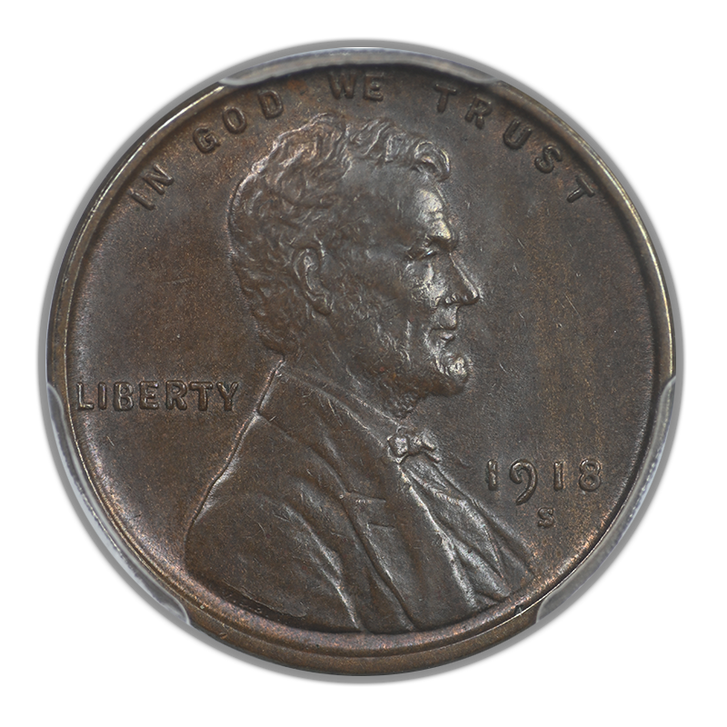 1918-S Lincoln Wheat Cent 1C PCGS MS63BN