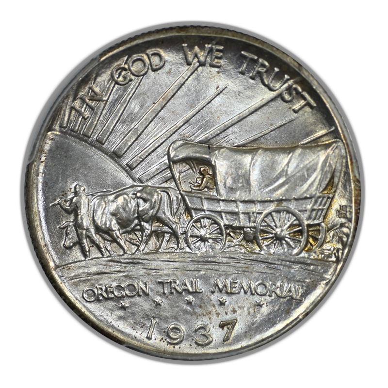 1937-D Oregon Trail Classic Commemorative Half Dollar 50C PCGS MS66