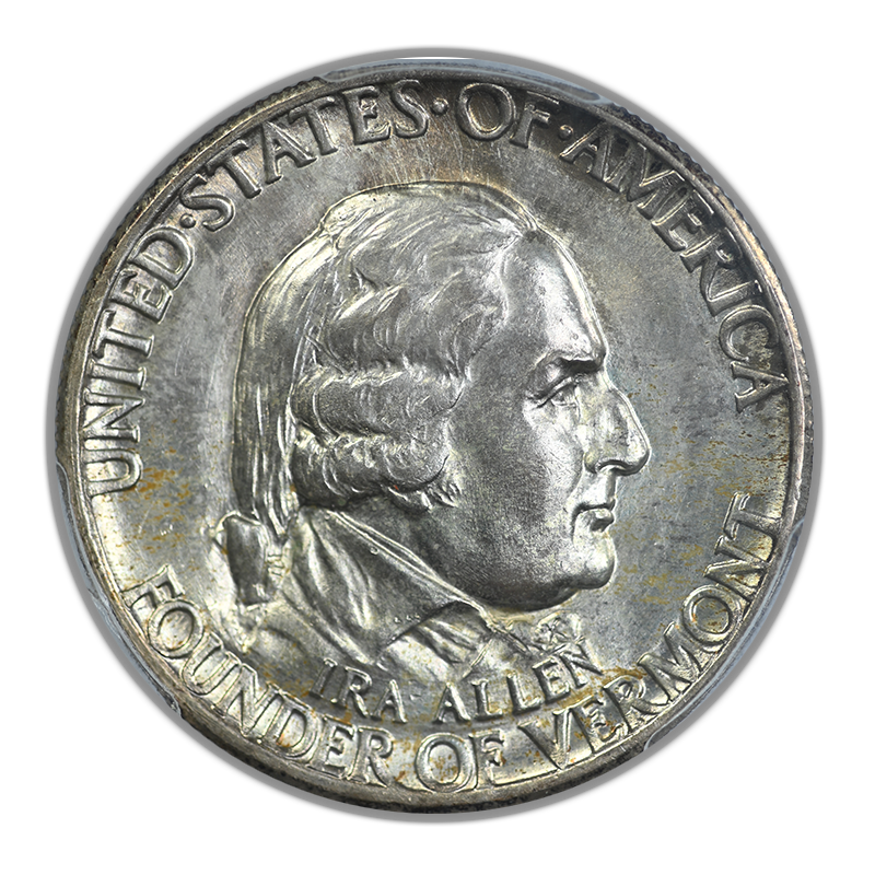 1927 Vermont Classic Commemorative Half Dollar 50C PCGS MS66 CAC Obverse
