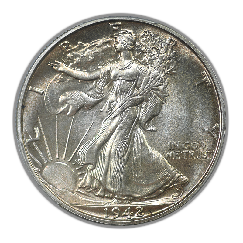 1942 Proof Walking Liberty Half Dollar 50C PCGS PR67+ CAC