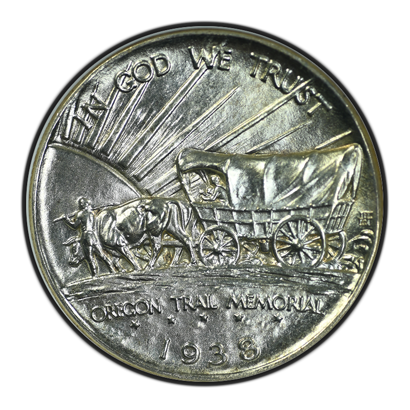 1938-D Oregon Trail Classic Commemorative Half Dollar 50C NGC MS65 Reverse