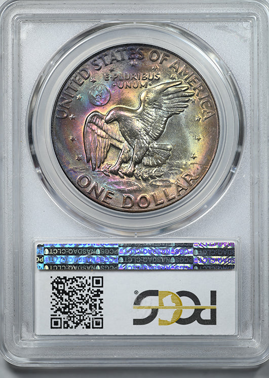1978-D Clad Eisenhower Ike Dollar $1 PCGS MS66+ CAC - RAINBOW TONED!