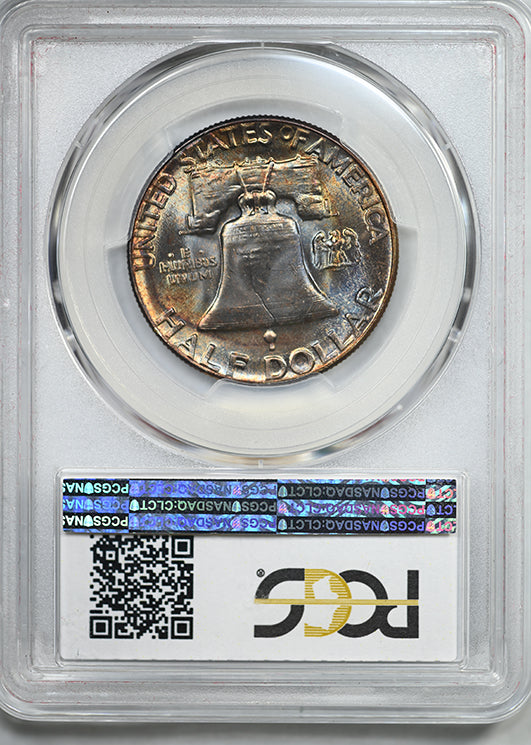 1957 Franklin Half Dollar 50C PCGS MS65 CAC - TONED!