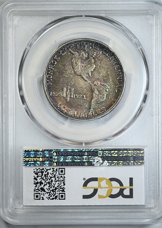 1923-S Monroe Classic Commemorative Half Dollar 50C PCGS MS64 CAC - TONED! Reverse Slab