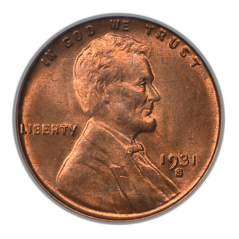 1931-S Lincoln Wheat Cent 1C PCGS MS65RD