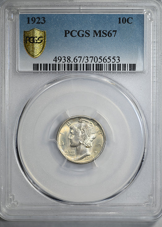 1923 Mercury Dime 10C PCGS MS67