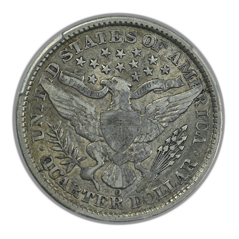 1892-O Barber Quarter 25C PCGS VF35 Reverse