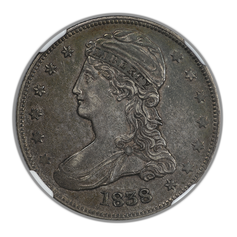 1838 Capped Bust Half Dollar 50C NGC AU55