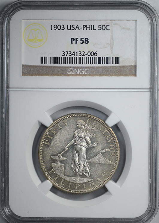 1903 Proof USA Philippines 50C Centavos NGC PF58
