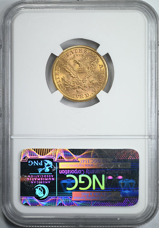 1887-S Liberty Head Gold Half Eagle $5 NGC MS63 Reverse Slab