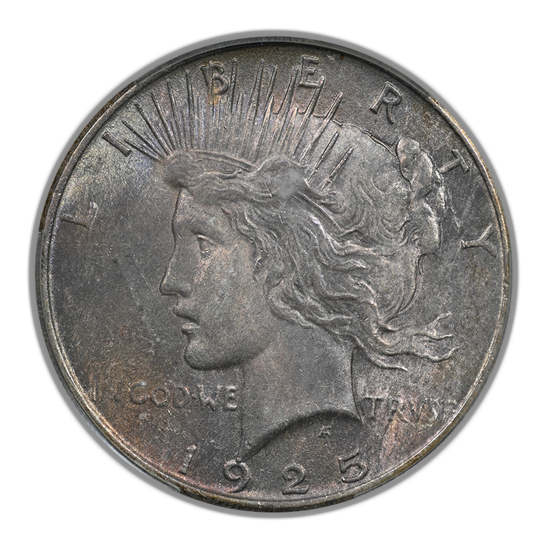 1925 Peace Dollar $1 CAC MS62 - TONED!