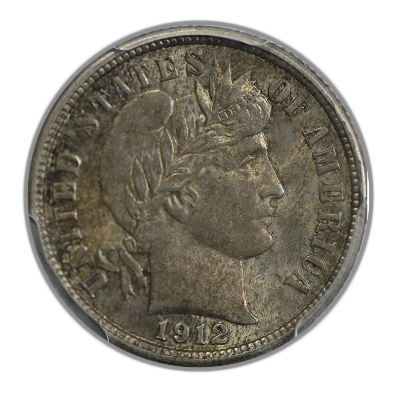 1912 Barber Dime 10C PCGS MS63 CAC Obverse