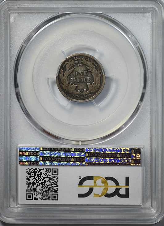 1862-S Liberty Seated Dime 10C PCGS VF25 Reverse Slab