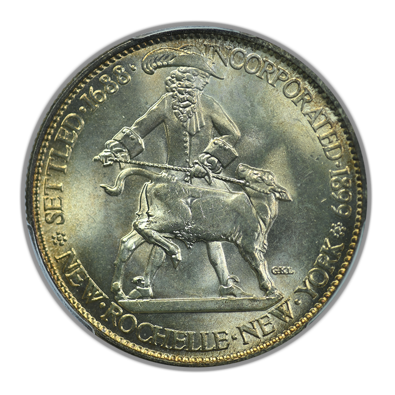 1938 New Rochelle Classic Commemorative Half Dollar 50C PCGS MS66 CAC Obverse
