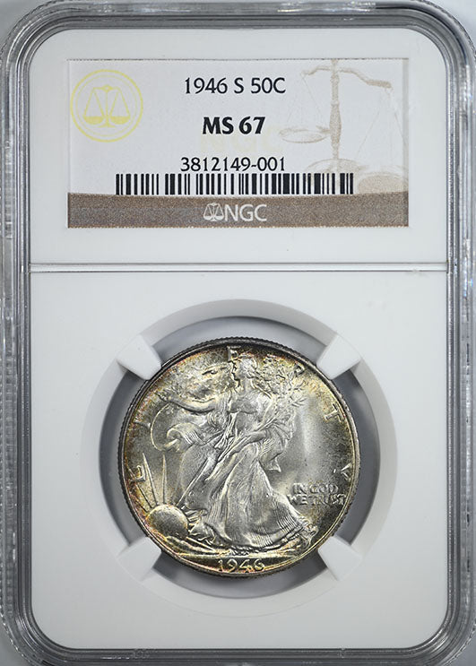 1946-S Walking Liberty Half Dollar 50C NGC MS67 Obverse Slab