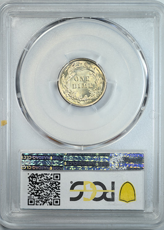 1913 Barber Dime 10C PCGS MS64+ CAC - TONED! Reverse Slab