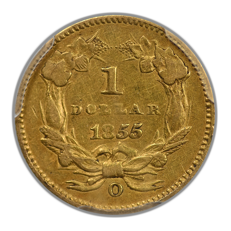 1855-O Type 2 Indian Princess Head Gold Dollar G$1 PCGS XF40