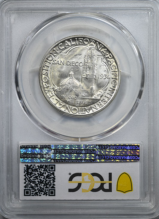 1936-S San Diego Classic Commemorative Half Dollar 50C PCGS MS65 Reverse Slab