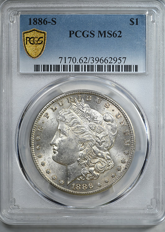 1886-S Morgan Dollar $1 PCGS MS62