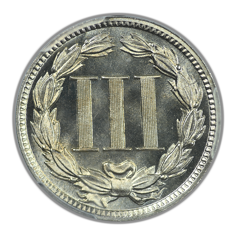 1889 Proof Three Cent Nickel Piece 3CN PCGS PR67+ CAC