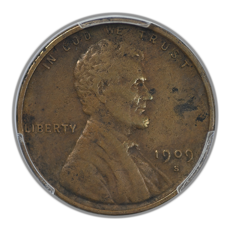 1909-S VDB Lincoln Wheat Cent 1C PCGS XF Detail Obverse