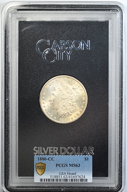 1880-CC GSA Morgan Dollar $1 PCGS MS63 - REVERSE TONING! Obverse Slab
