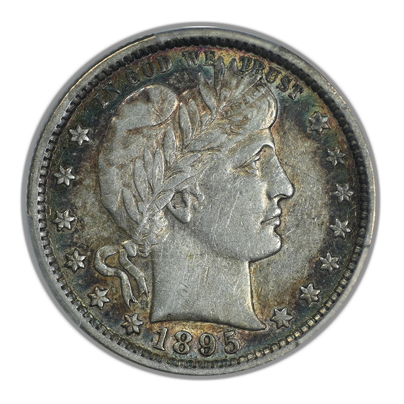 1895 Barber Quarter 25C PCGS XF45 - NICE COLOR! Obverse