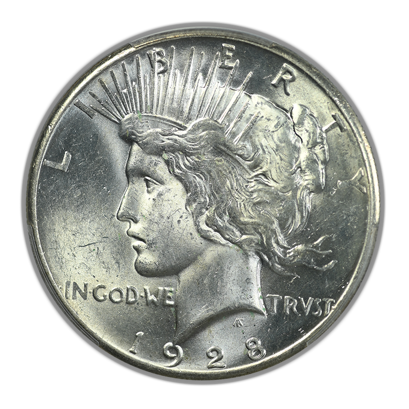 1928 Peace Dollar $1 PCGS MS62 Obverse
