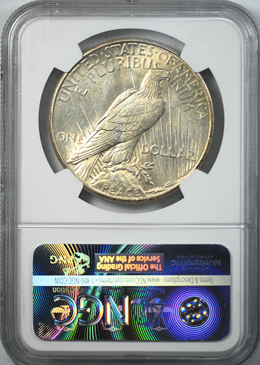 1924-S Peace Dollar $1 NGC MS61 Reverse Slab