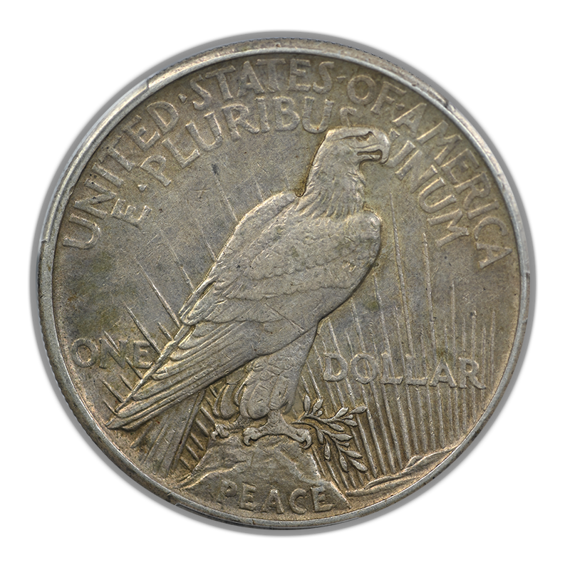 1921 High Relief Peace Dollar $1 PCGS XF45 CAC Reverse