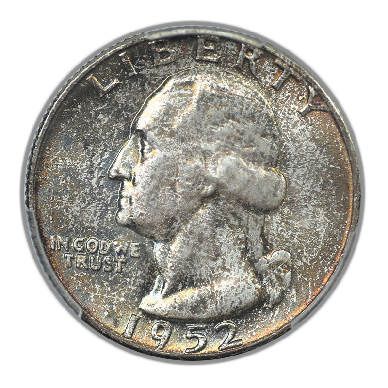 1952 Washington Quarter 25C PCGS MS66 CAC - TONED!