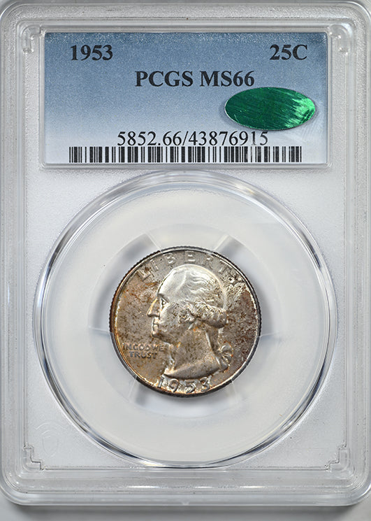 1953 Washington Quarter 25C PCGS MS66 CAC