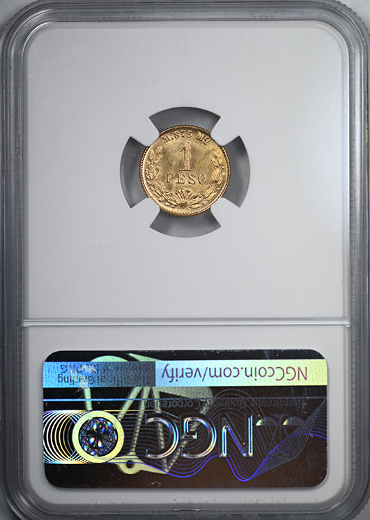 1898/7 MO M Mexico Gold G1P Peso NGC MS63