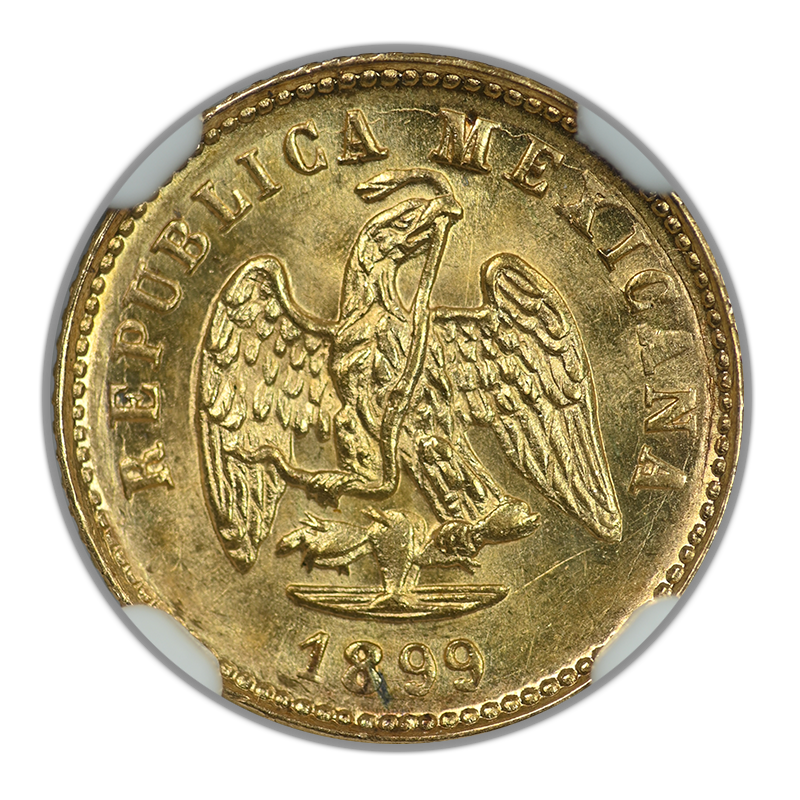 1899 MO M Mexico Gold G1P Peso NGC MS63