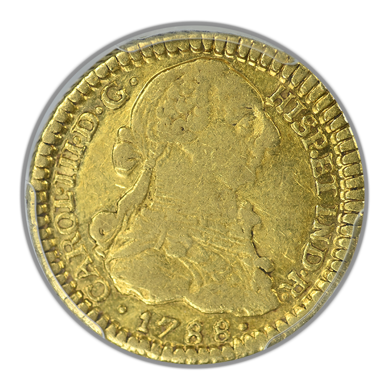 1788-P SF Colombia Gold Escudo PCGS XF45 Calico-1433