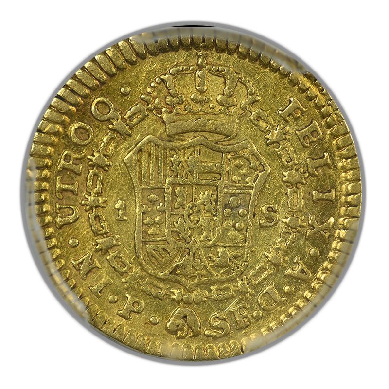 1788-P SF Colombia Gold Escudo PCGS XF45 Calico-1433
